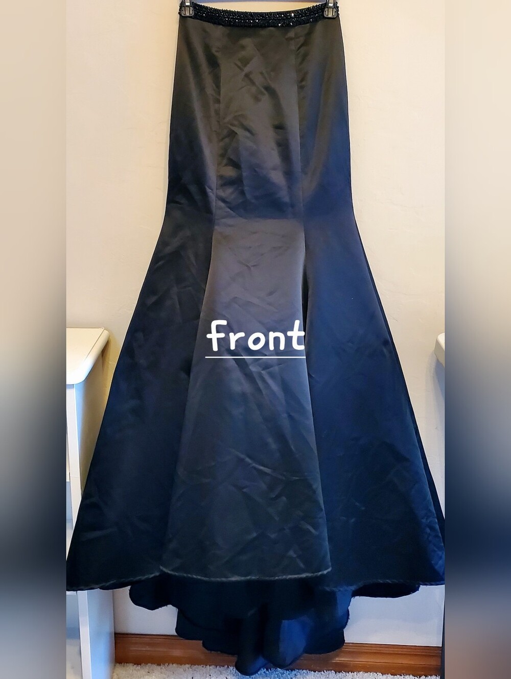 SHERRI HILL Black Satin A-Line Hi-Lo Bouffant Tulle Layered Skirt Size 00